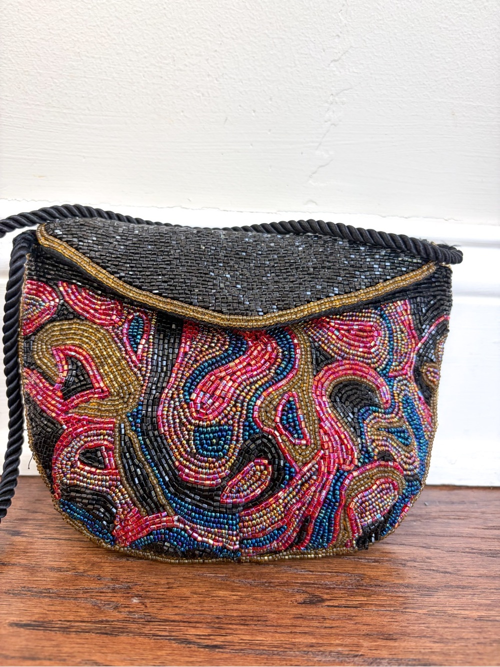 Vintage Jerome’s Hong Kong Beaded Evening Bag Art Deco Purse
